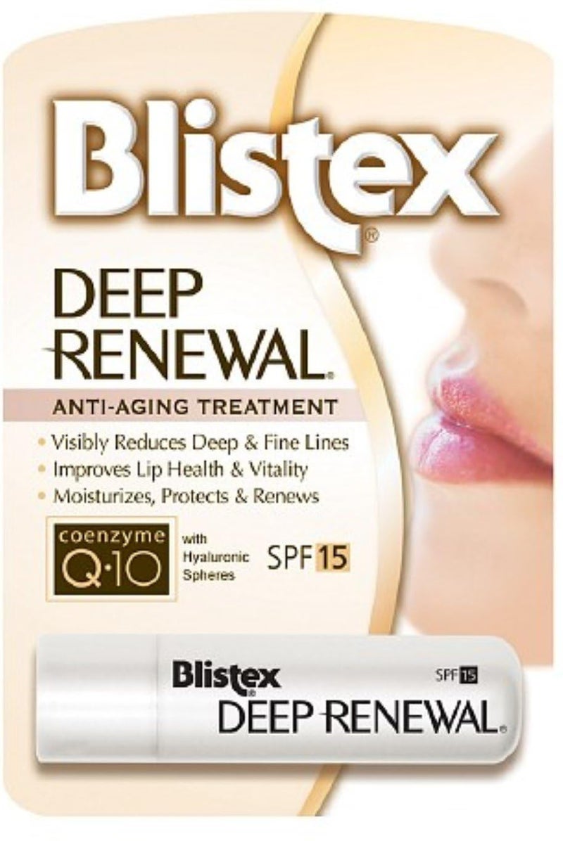 Blistex Deep Renewal AntiAging Formula 013 Ounce Pack of 12 Moisturizes Protects  Revitalizes Broad Spectrum SPF 15 For Younger Looking Lips Softens  Smooths Lips Packaging May Vary