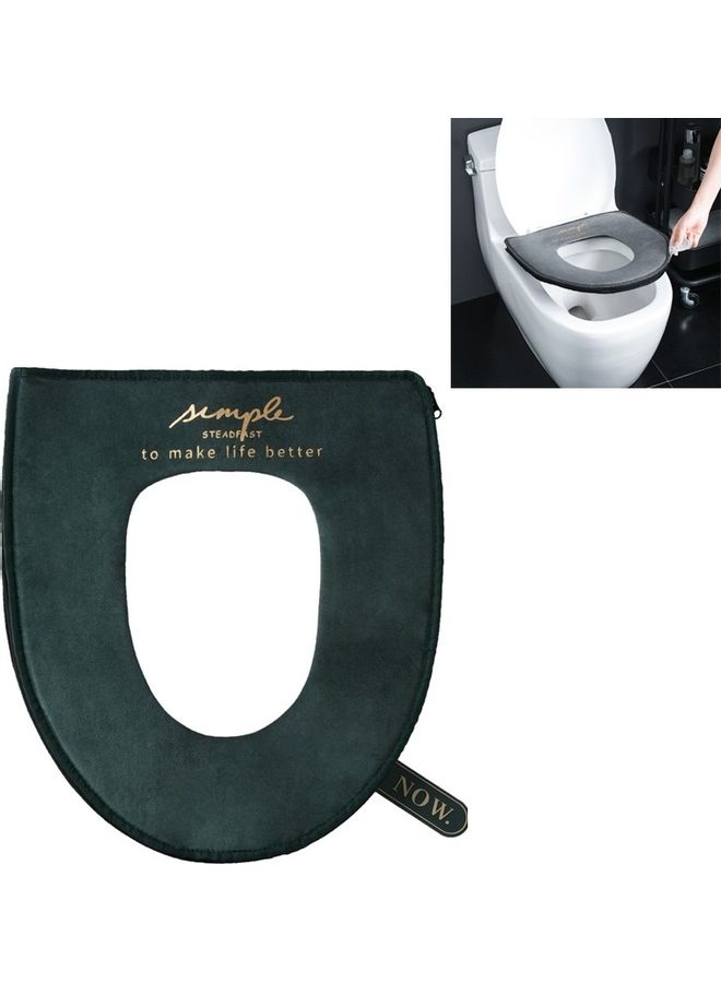 Household Winter Toilet Seat Cover Green 20 x 5 30cm - Image 1