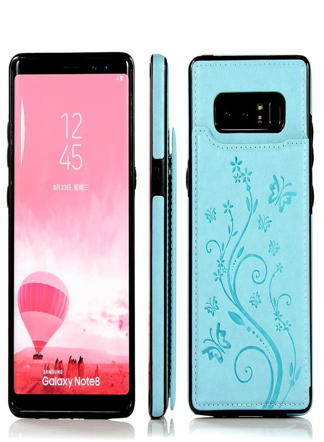 Asuwish Phone Case for Samsung Galaxy Note 8 with Tempered Glass Screen Protector Card Holder Wallet Cover Stand Flip Leather Cell Accessories Glaxay Note8 Not S8 Galaxies Gaxaly Cases Women Girls Men Green - Image 4
