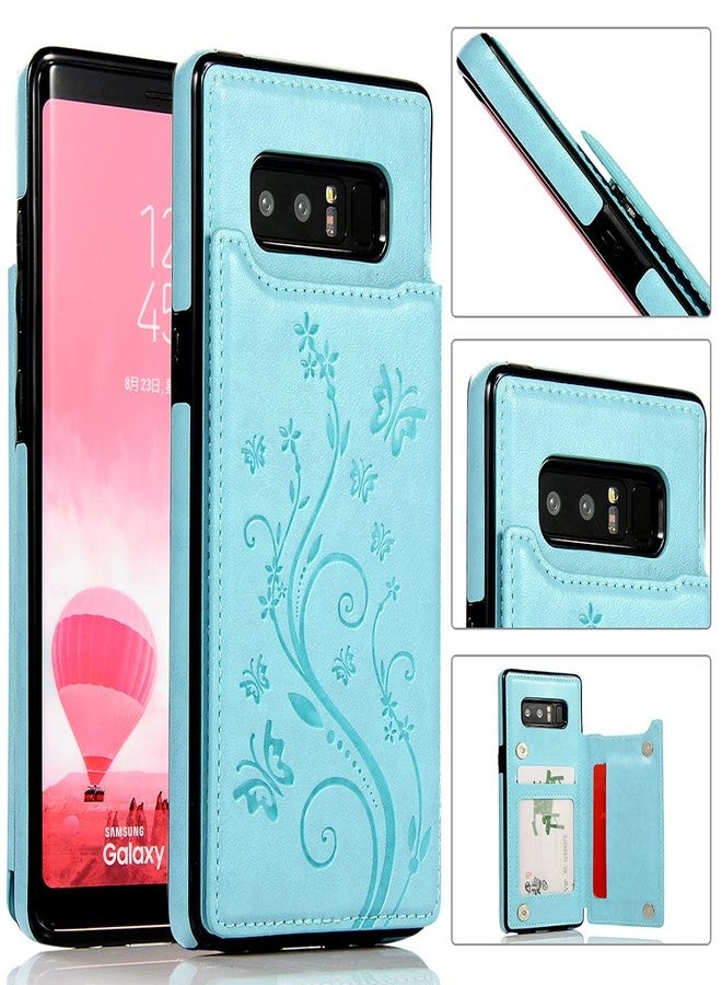 Asuwish Phone Case for Samsung Galaxy Note 8 with Tempered Glass Screen Protector Card Holder Wallet Cover Stand Flip Leather Cell Accessories Glaxay Note8 Not S8 Galaxies Gaxaly Cases Women Girls Men Green - Image 3