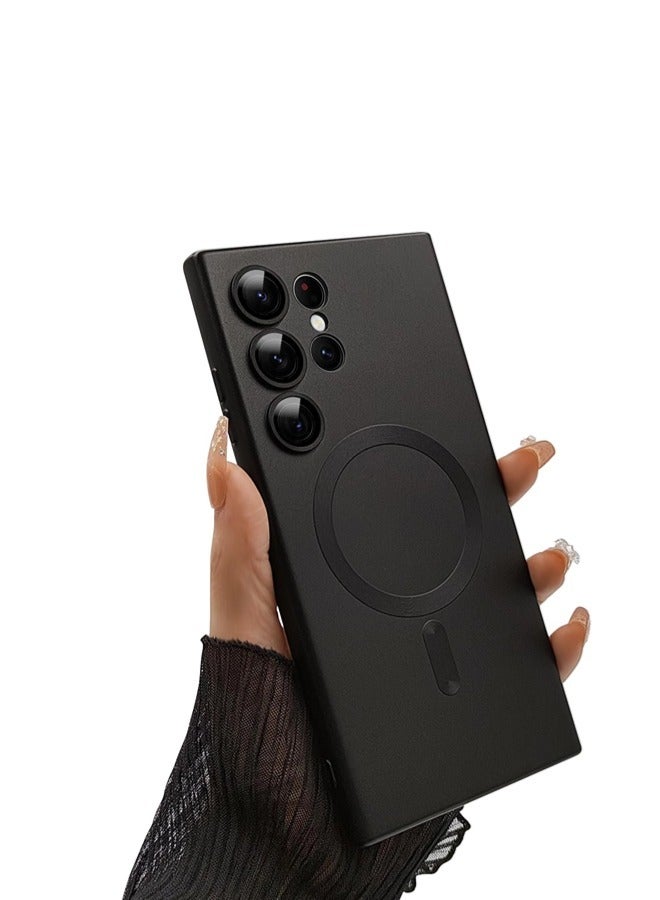 ShebSheb Matte for Samsung Galaxy S23 Ultra Case, Compatible with MagSafe, Slim Thin Magnetic Cover with Built-in Camera Lens Protector - Image 1