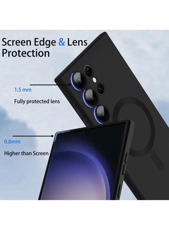 ShebSheb Matte for Samsung Galaxy S23 Ultra Case, Compatible with MagSafe, Slim Thin Magnetic Cover with Built-in Camera Lens Protector - Image 3