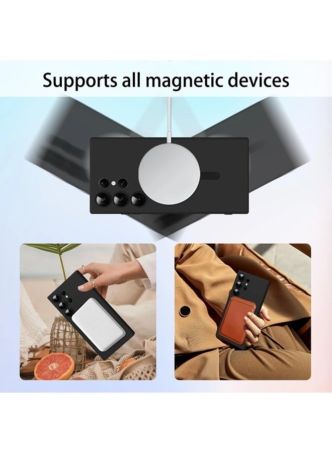 ShebSheb Matte for Samsung Galaxy S23 Ultra Case, Compatible with MagSafe, Slim Thin Magnetic Cover with Built-in Camera Lens Protector - Image 2