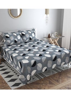 BSB HOME Premium Glace Cotton King Bed Sheets with 2 King Pillowcases by Kingston | Luxurious Soft Sheets (3 Piece Set, 275 X 275 CM Flat sheet, 50 X 75 CM Pillow Covers, Light black)  - Image 1