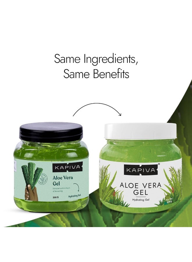Kapiva Pure Aloe Vera Skin Gel 500g For Face & Hair | Hydrating, Moisturizing, Soothing Skin | Multipurpose Gel - Image 2