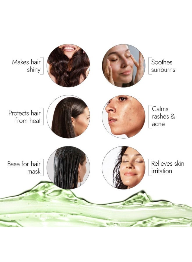 Kapiva Pure Aloe Vera Skin Gel 500g For Face & Hair | Hydrating, Moisturizing, Soothing Skin | Multipurpose Gel - Image 3