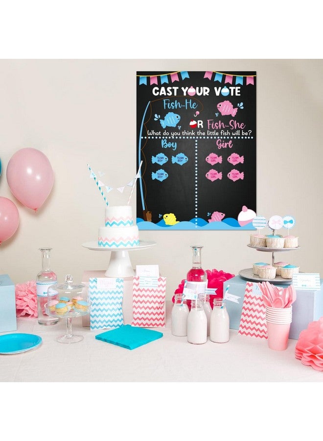 ANGOLIO Gone Fishing Gender Reveal Games for Voting with Fish Voting Stickers for Kids Adults Guests Cast Baby Vote Game Gender Reveal Poster Baby Shower Spring Summer Party Game Decoration - Image 4