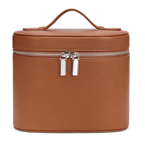 honitty Makeup Bag, Travel Make up Case with Compartments and Handle, Portable Cosmetic Organizer Bags,Toiletry Bag for Women - Image 1