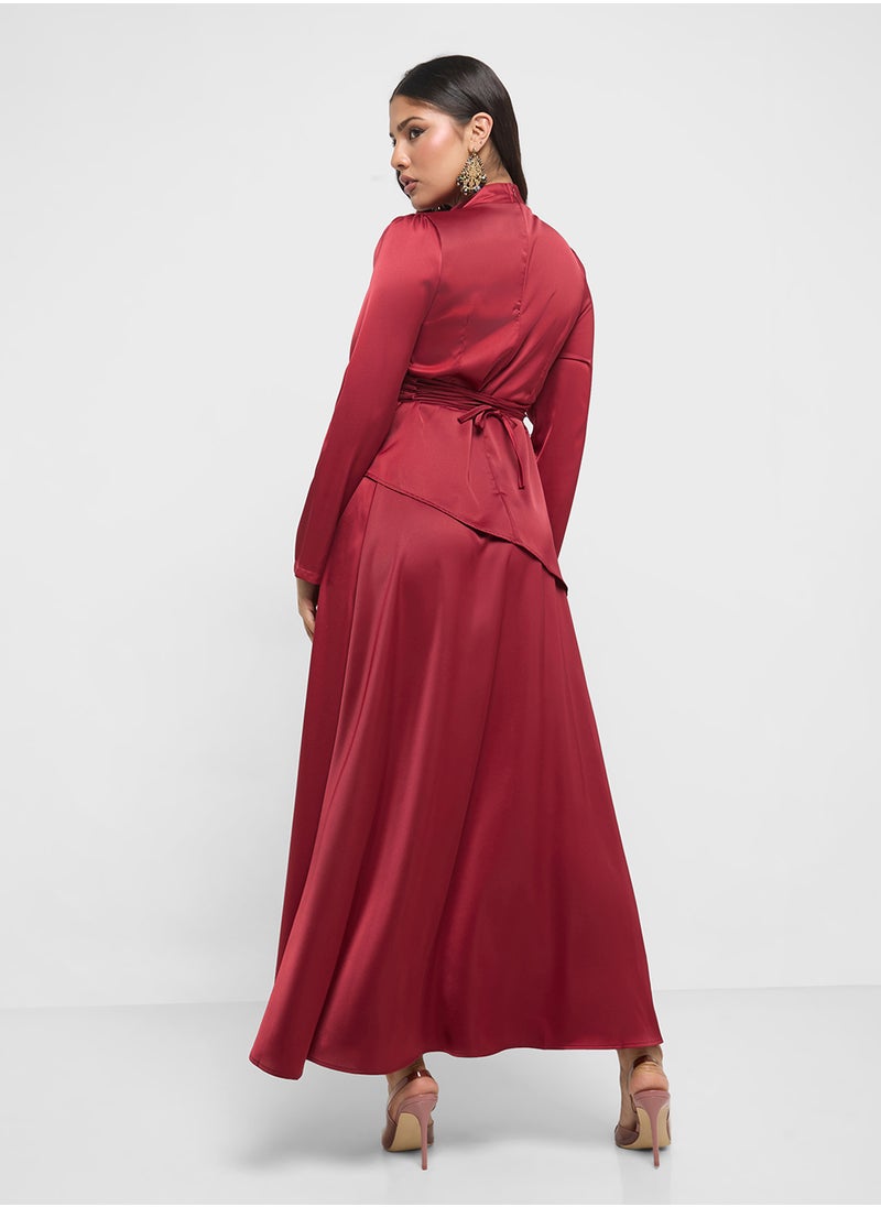 Khizana - Asymmetrical Top With Skirt Set - Image 1