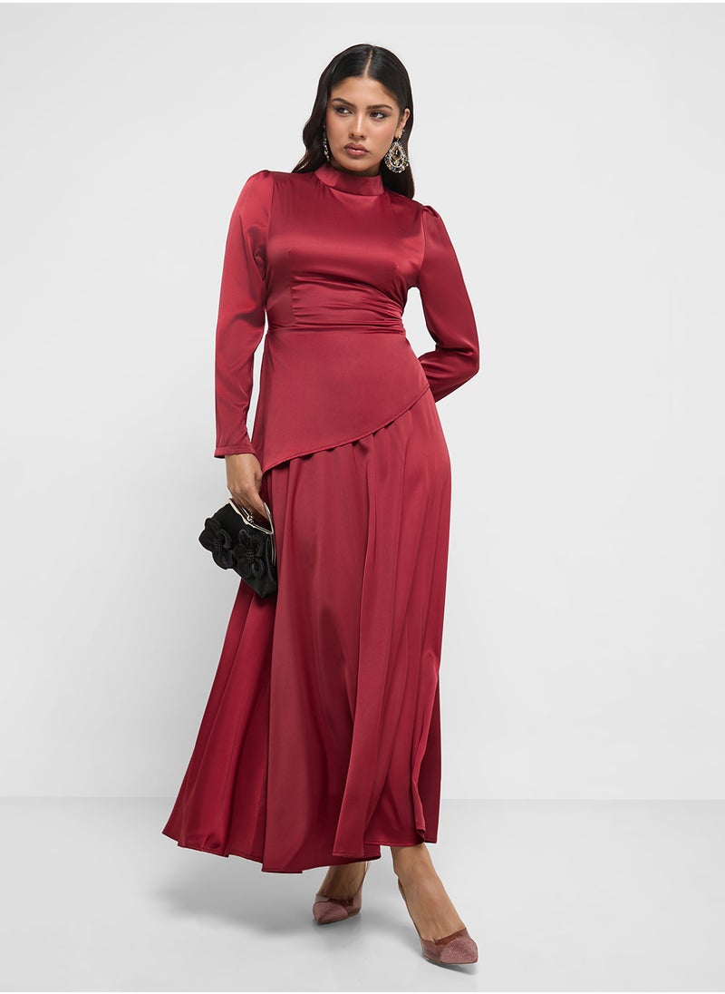 Khizana - Asymmetrical Top With Skirt Set - Image 1