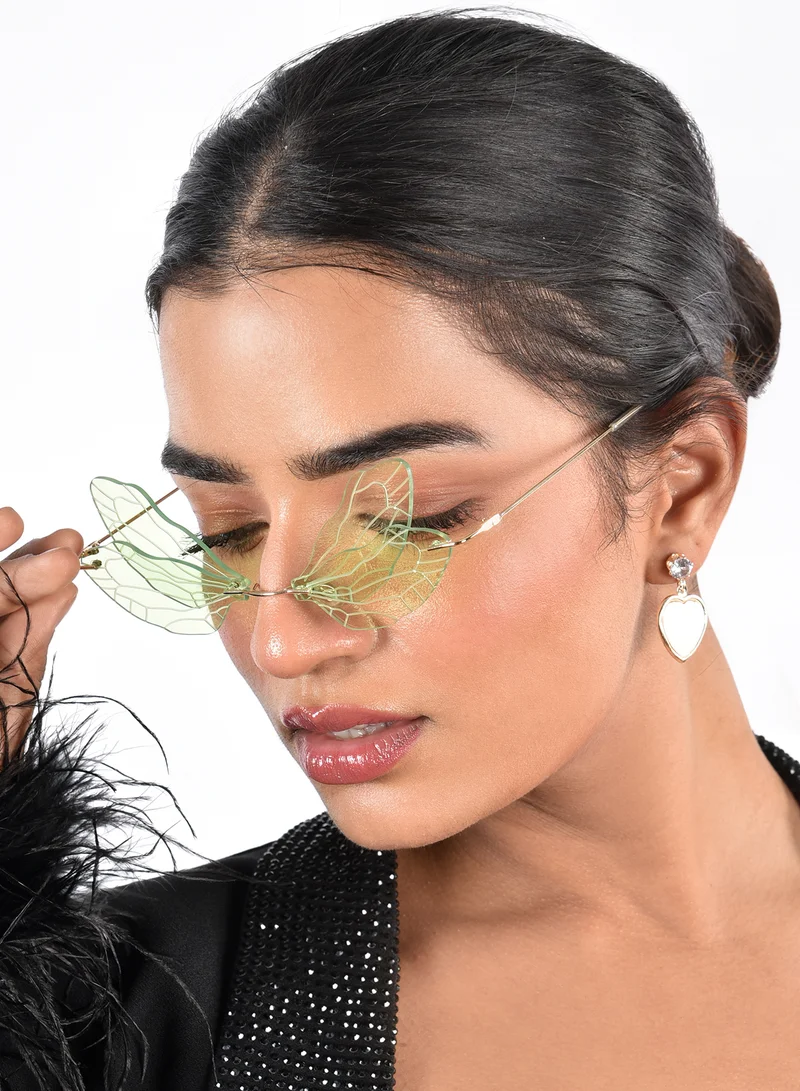 ووجلز نظارات شمسية بابي زانثي فراشة خضراء حمراء