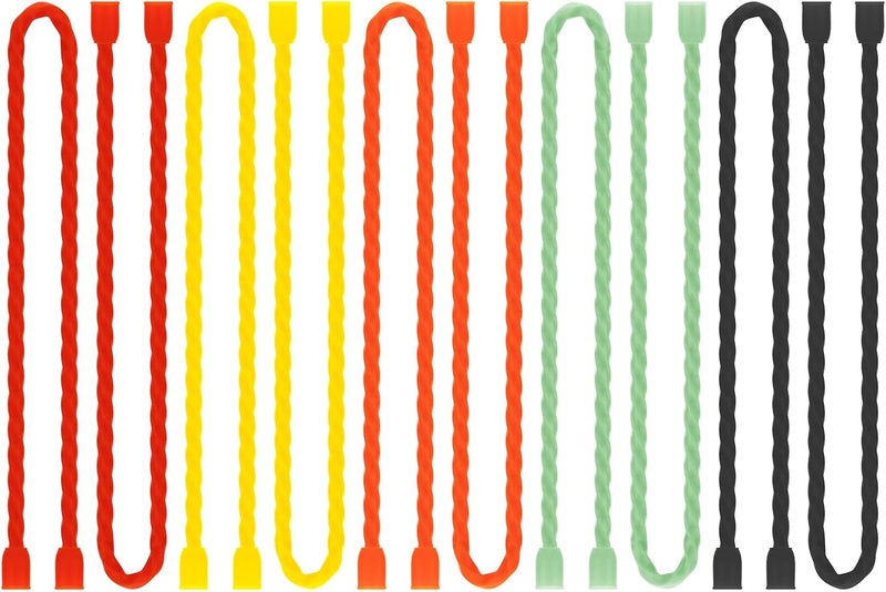 GESIPOR 10 PCS 12-Inch Silicone Cable Ties - Reusable Rubber Twist Ties Bendable Cable Ties for Bundling and Holding, All Purpose Cord Tie for Indoor and Outdoor (5 Colors) - Image 1