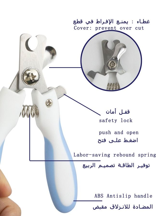 GEDUORIE Cat Hair Brush and Cat Nail Clipper with Nail Filer Kit for Cat Puppy Dog Small Pets Grooming and Shedding Pet Hair Remove Cat Claw Care Scissor Set Oval Cat Brush and Bending Nail Cutter - Image 3