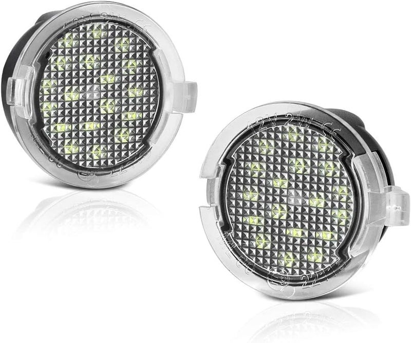 2PCS Side Mirror Puddle Lights, LED Puddle Lamps Compatible with Ford F-150, Explorer, Edge, Expedition, Flex, Fusion, Taurus X, 6000K White - Image 1