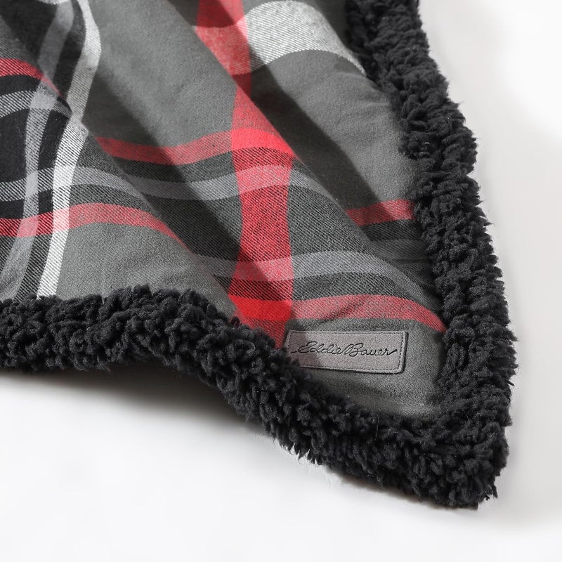 Eddie Bauer Home | Flannel Collection | Throw Blanket-Reversible Sherpa Fleece Cover, Soft & Cozy, Perfect for Bed or Couch, Winslow - Image 2