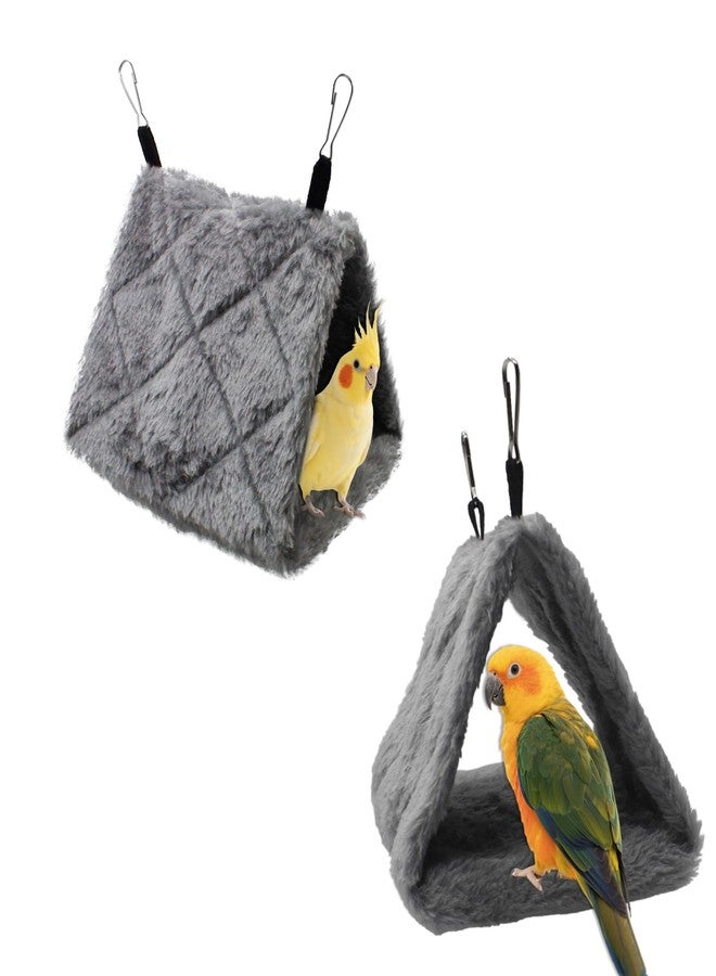 Yinprwi Warm Bird Nest House Shed Hut Parrot Sleeping Bed Hanging Hammock Snuggle Cave Birds Hut Hideaway Tent for Pet Peony Parrot Macaw Budgies Cockatiels Cockatoo Lovebird Size M (Grey) - Image 3