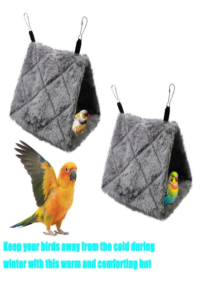 Yinprwi Warm Bird Nest House Shed Hut Parrot Sleeping Bed Hanging Hammock Snuggle Cave Birds Hut Hideaway Tent for Pet Peony Parrot Macaw Budgies Cockatiels Cockatoo Lovebird Size M (Grey) - Image 5