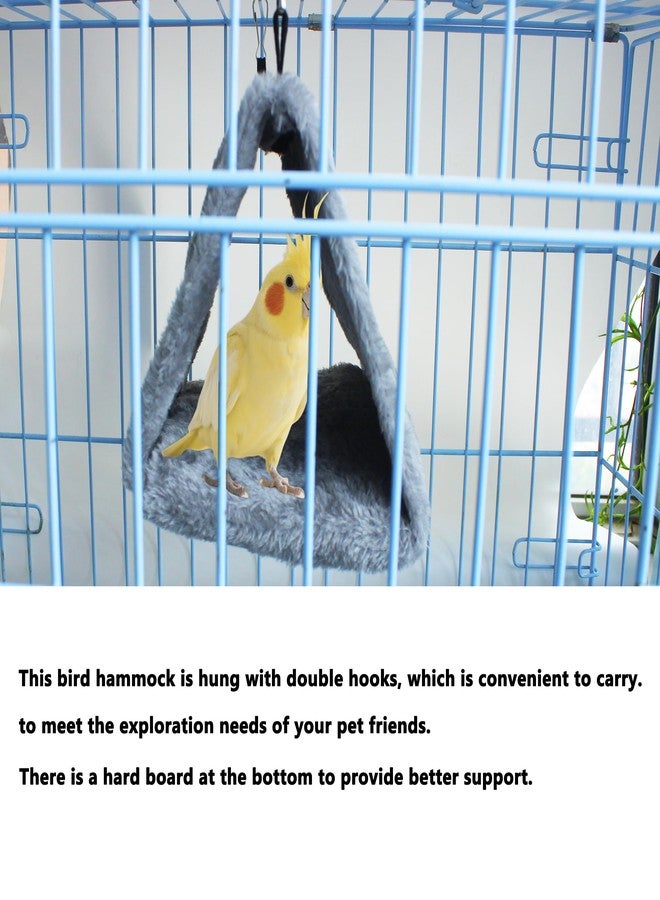 Yinprwi Warm Bird Nest House Shed Hut Parrot Sleeping Bed Hanging Hammock Snuggle Cave Birds Hut Hideaway Tent for Pet Peony Parrot Macaw Budgies Cockatiels Cockatoo Lovebird Size M (Grey) - Image 4