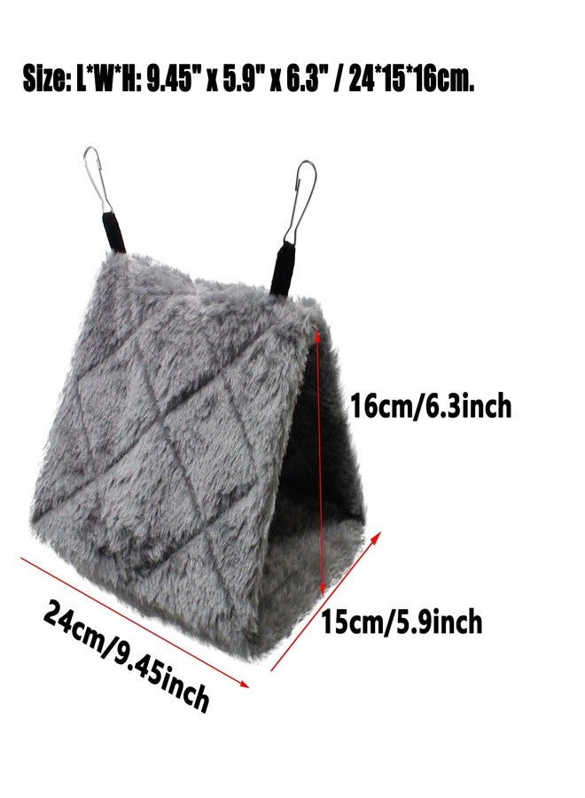 Yinprwi Warm Bird Nest House Shed Hut Parrot Sleeping Bed Hanging Hammock Snuggle Cave Birds Hut Hideaway Tent for Pet Peony Parrot Macaw Budgies Cockatiels Cockatoo Lovebird Size M (Grey) - Image 2