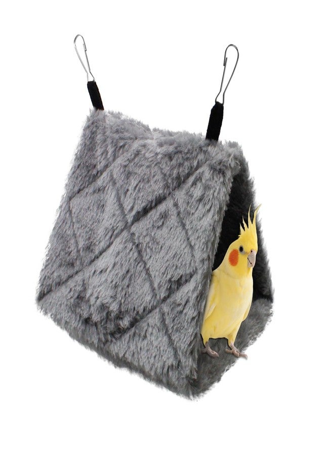 Yinprwi Warm Bird Nest House Shed Hut Parrot Sleeping Bed Hanging Hammock Snuggle Cave Birds Hut Hideaway Tent for Pet Peony Parrot Macaw Budgies Cockatiels Cockatoo Lovebird Size M (Grey) - Image 1