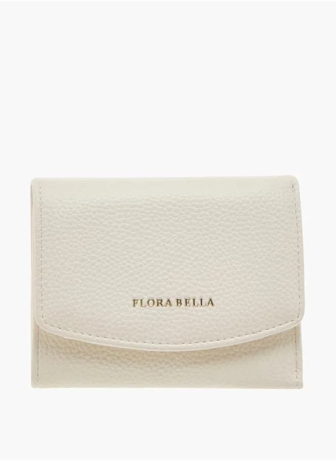 Flora Bella By Shoexpress Womens Textured Tri-Fold Wallet With Button Closure