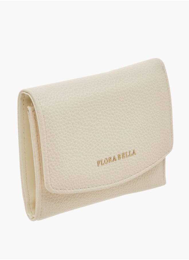 Flora Bella By Shoexpress Womens Textured Tri-Fold Wallet With Button Closure  - Image 3