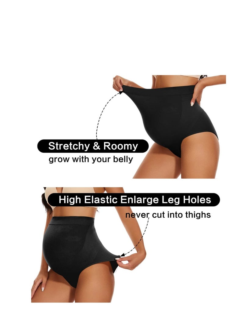 Zikra Maternity Underwear, High Waisted Seamless Mid-Thigh Pregnancy Underwear Over Belly Support, Women's Maternity Shapewear, for Dresses and Pants L - Image 4