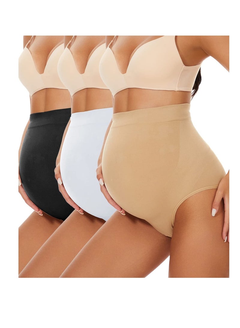 Zikra Maternity Underwear, High Waisted Seamless Mid-Thigh Pregnancy Underwear Over Belly Support, Women's Maternity Shapewear, for Dresses and Pants L - Image 1