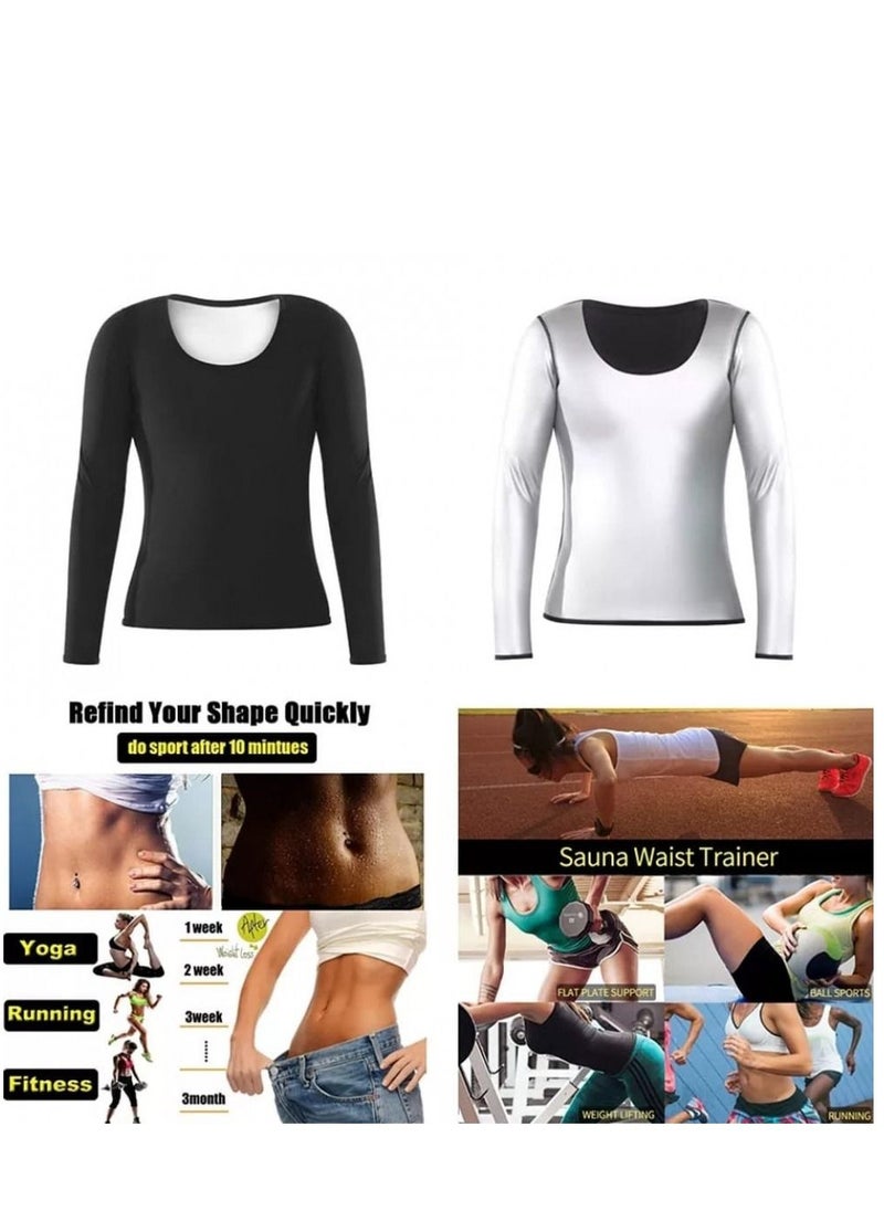 Generic - Ultra Soft Sauna Long Sleeve Thermal Corset for Abdomen Back and Lugs from Nibron Used with Sports and Movement at Home Helps You Burn Fat on the Abdomen Back and Arms - Image 1