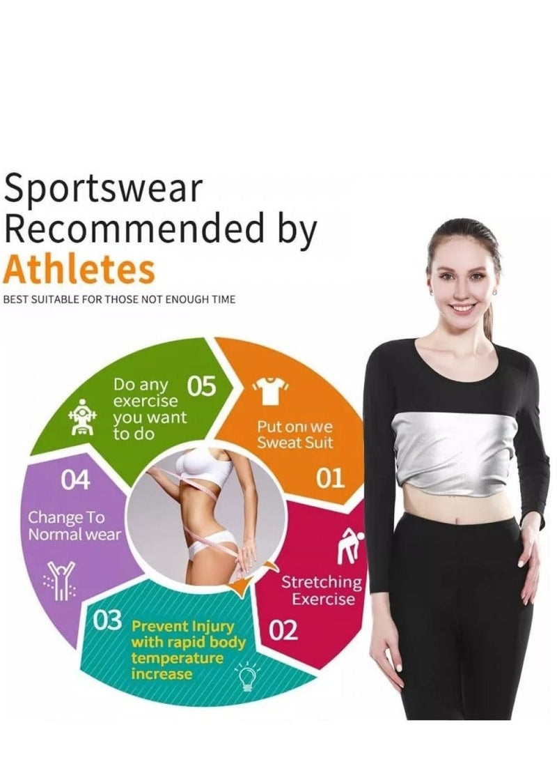 Generic - Ultra Soft Sauna Long Sleeve Thermal Corset for Abdomen Back and Lugs from Nibron Used with Sports and Movement at Home Helps You Burn Fat on the Abdomen Back and Arms - Image 1