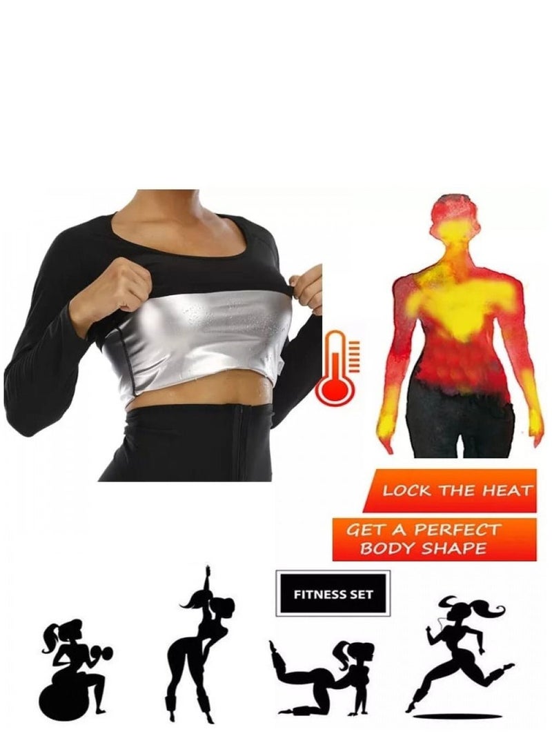 Generic - Ultra Soft Sauna Long Sleeve Thermal Corset for Abdomen Back and Lugs from Nibron Used with Sports and Movement at Home Helps You Burn Fat on the Abdomen Back and Arms - Image 1