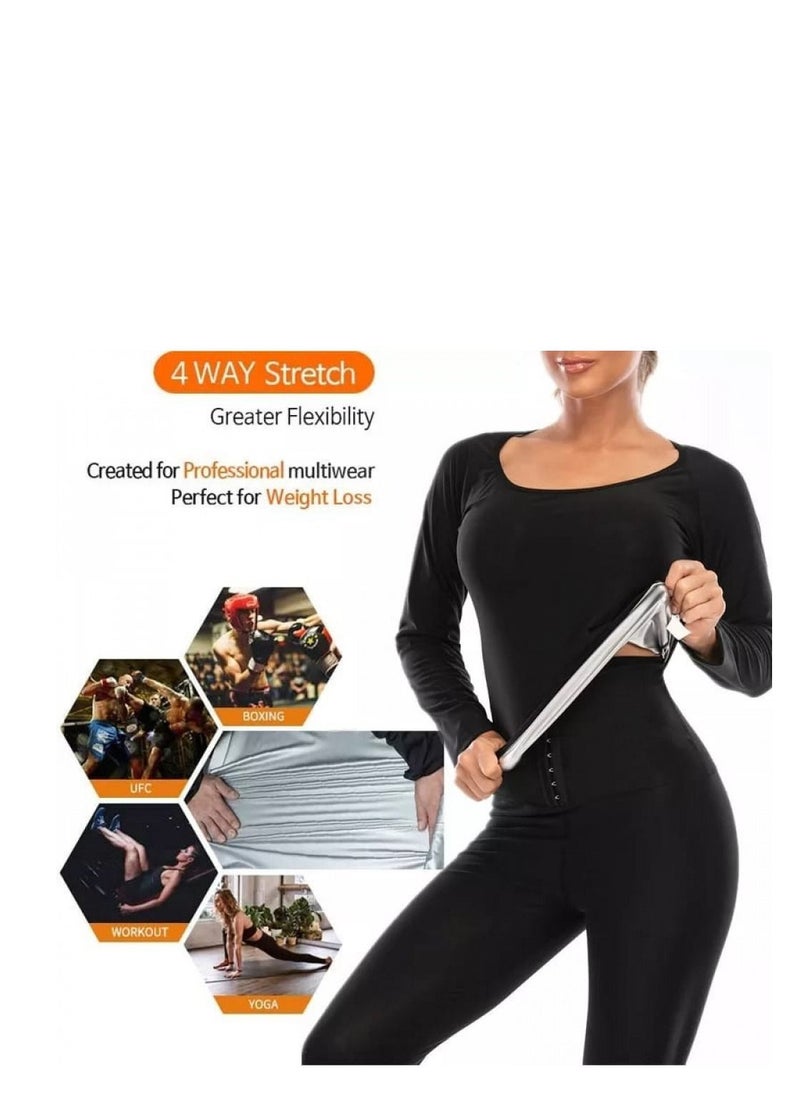 Generic - Ultra Soft Sauna Long Sleeve Thermal Corset for Abdomen Back and Lugs from Nibron Used with Sports and Movement at Home Helps You Burn Fat on the Abdomen Back and Arms - Image 1