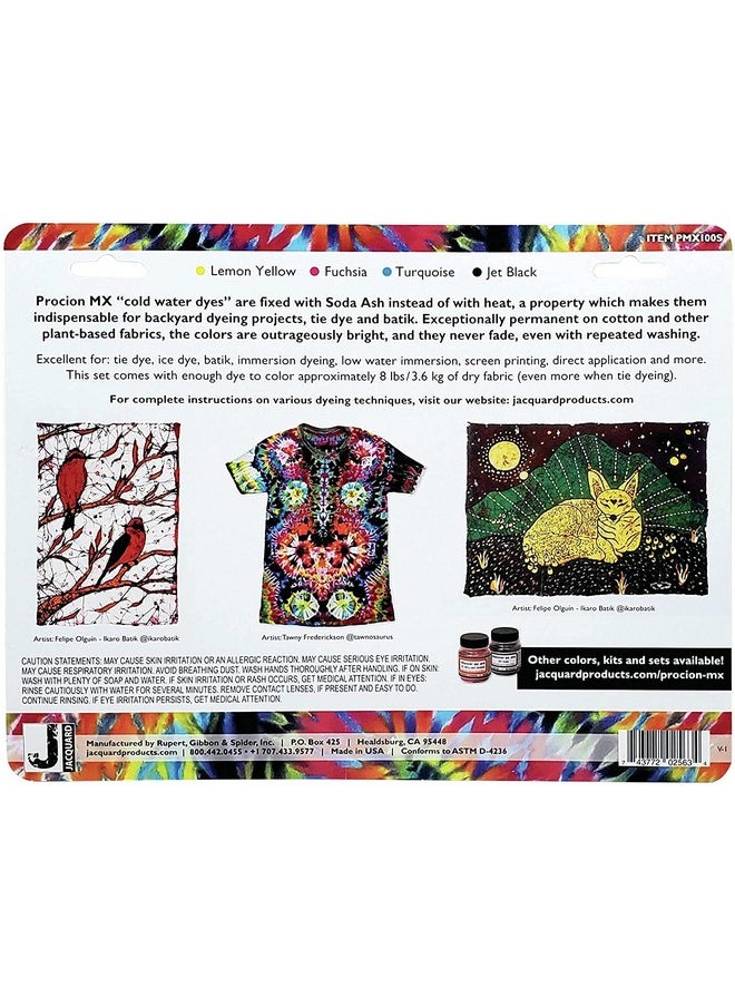 Jacquard Procion Mx Dye 8 Color Set Cold Water Dye 2/3 Oz Permanent And Washfast Fiber Reactive Dye  - Image 2