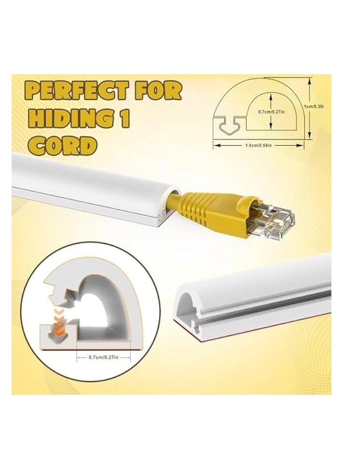 erorex Wall Cord Hider,3m Self-Adhesive Extension Cable Cover for Hide Conceal Cords Along Wall Home and Office Electric Cord Organizer (white, 3m) - Image 2