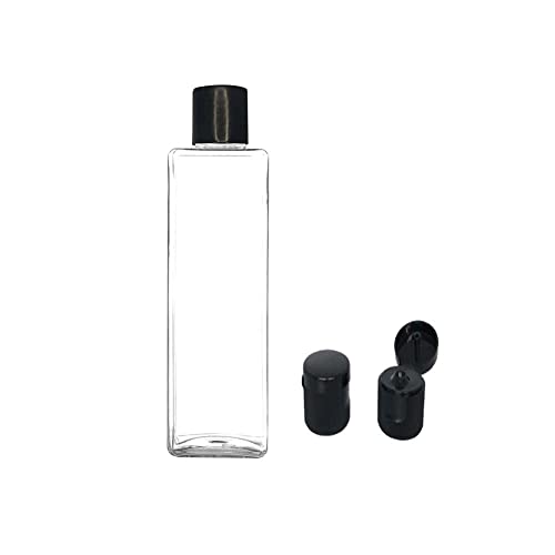 HARRODS Empty Square Clear Plastic Bottles 100ml (Pack of 16) - Refillable Travel Size Cosmetic Travelling Containers Small Leak Proof Squeeze Bottles with Black Flip Cap for Toiletries, Shampoo - Image 3