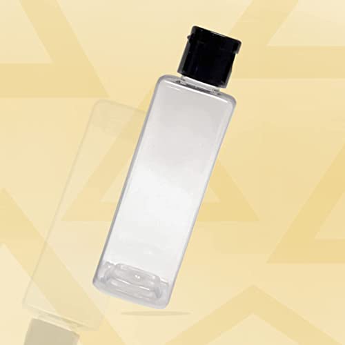 HARRODS Empty Square Clear Plastic Bottles 100ml (Pack of 16) - Refillable Travel Size Cosmetic Travelling Containers Small Leak Proof Squeeze Bottles with Black Flip Cap for Toiletries, Shampoo - Image 2