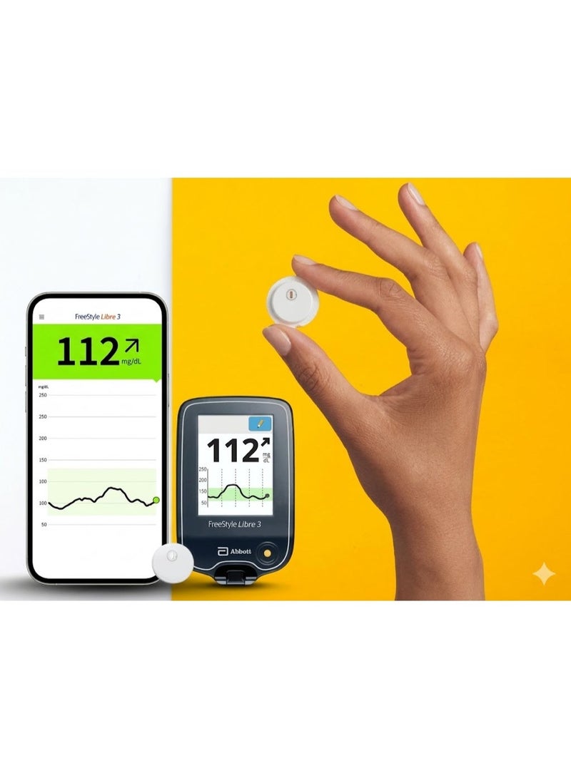 أبوت جهاز استشعار Freestyle Libre 3 Plus هو نظام سريع لمراقبة وقياس مستوى الجلوكوز دون الحاجة إلى وخز الأصابع. (من٤قطع) - Image 5
