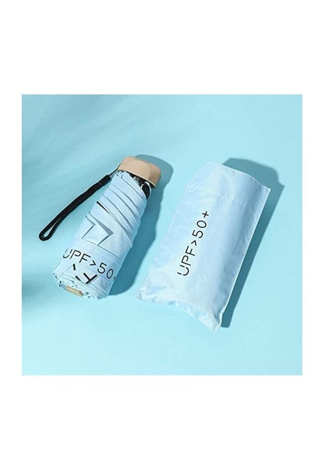 SYOSI - Folding Umbrellas Travel Pocket Umbrella Small Mini Umbrella Light Compact Design Perfect for Travel Lightweight Portable Parasol Outdoor Summer Sun Rain Umbrellas Windproof Water Repellent - Image 1