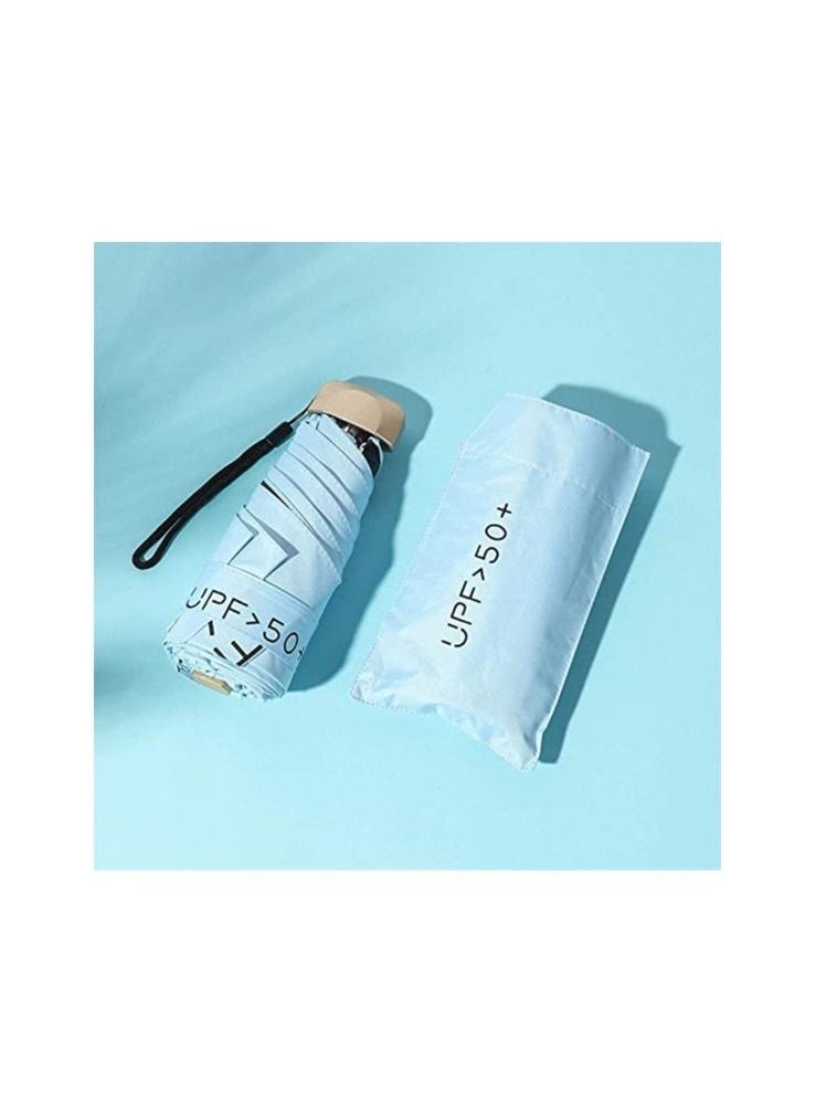 SYOSI - Folding Umbrellas Travel Pocket Umbrella Small Mini Umbrella Light Compact Design Perfect for Travel Lightweight Portable Parasol Outdoor Summer Sun Rain Umbrellas Windproof Water Repellent - Image 1