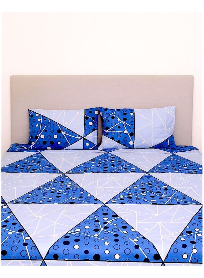 Double Bed sheet Set King Size- Cotton Bedsheets Printed with Pillow Cover