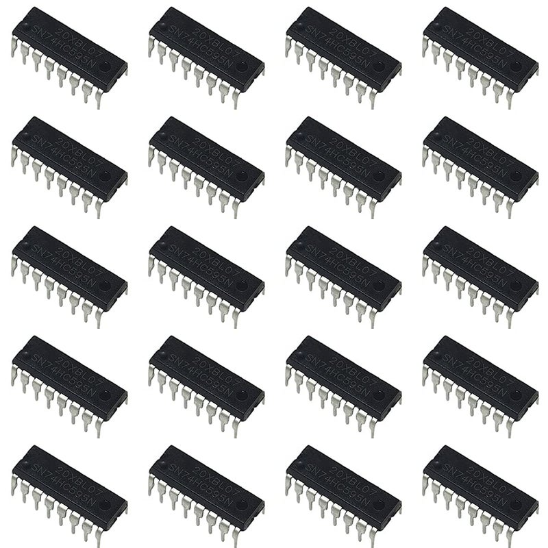 Bridgold 20pcs 74HC595N 74HC595 8-Bit Shift Registers W ith Latched 3-State Output，DIP-16. - Image 1