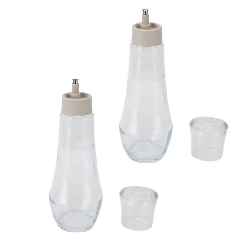 2PCS Mouthwash Dispensers Stainless Steel and Glass Multifunctional Refillable Mouthwash Dispenser Decanters for Bathroom 260ml - Image 3