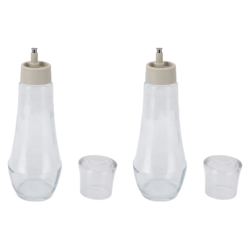 2PCS Mouthwash Dispensers Stainless Steel and Glass Multifunctional Refillable Mouthwash Dispenser Decanters for Bathroom 260ml - Image 1