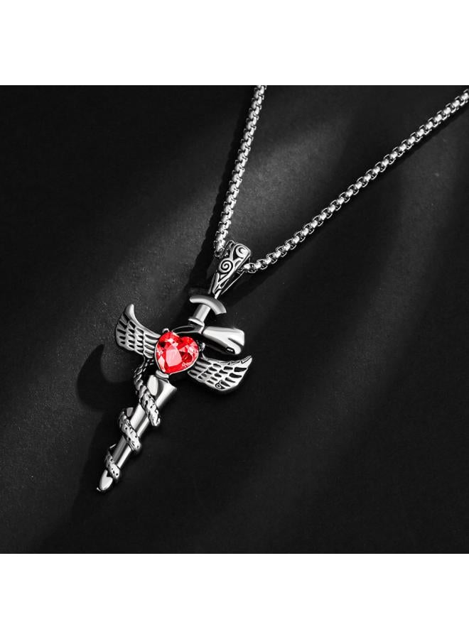 European And American Stainless Steel 304 Cast Pendant Necklace Titanium Steel Flip Sand Pendant Accessories Necklace Polishing Process Necklace