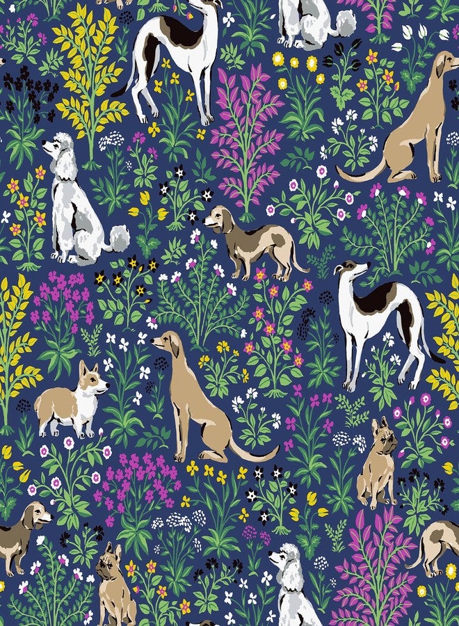 نو وولبيبر ورق جدران NuWallpaper Must Love Dogs Indigo Peel and Stick، PFS6378 - Image 1