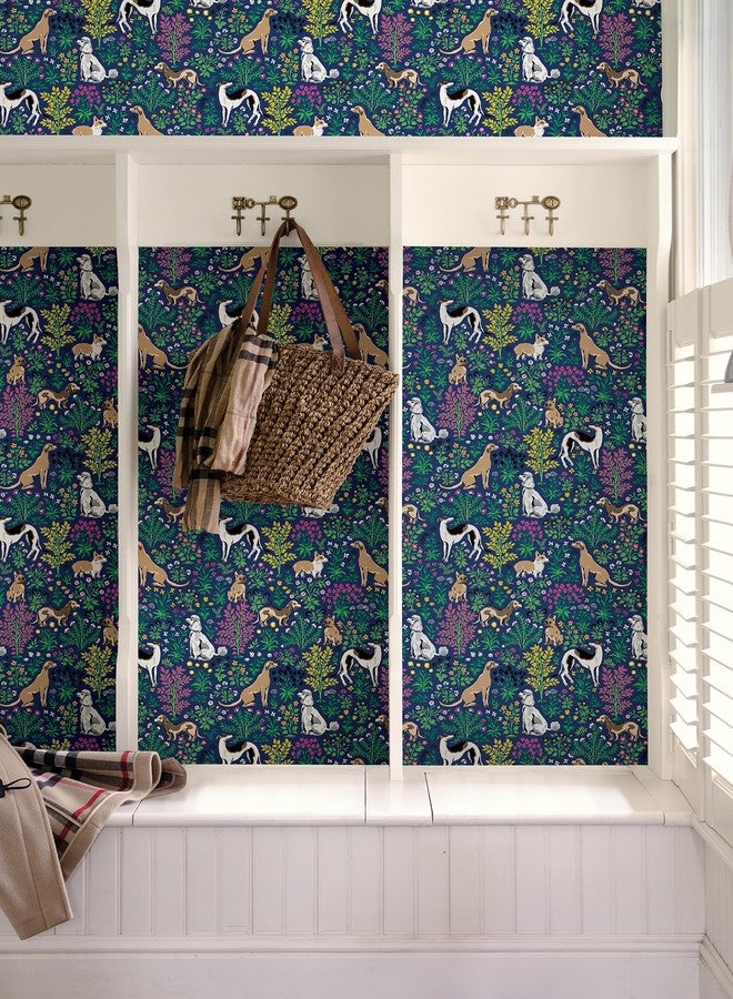 نو وولبيبر ورق جدران NuWallpaper Must Love Dogs Indigo Peel and Stick، PFS6378 - Image 2