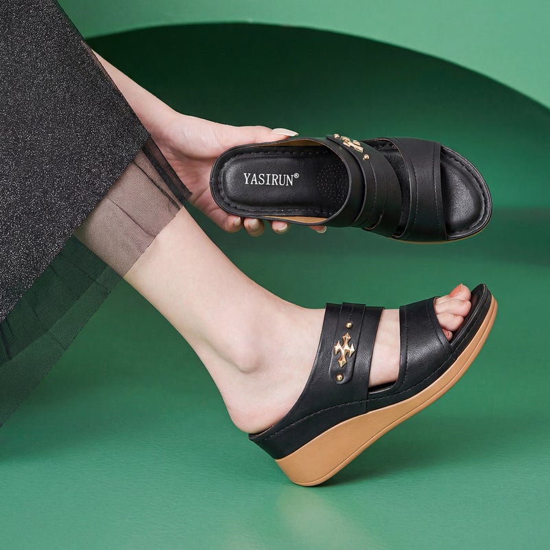5055-7 نموذج جديد 2026 وأسلوب النساء Sandals خياطة أمي أحذية كبيرة الحجم Sandals Wedge Slippers - Image 5
