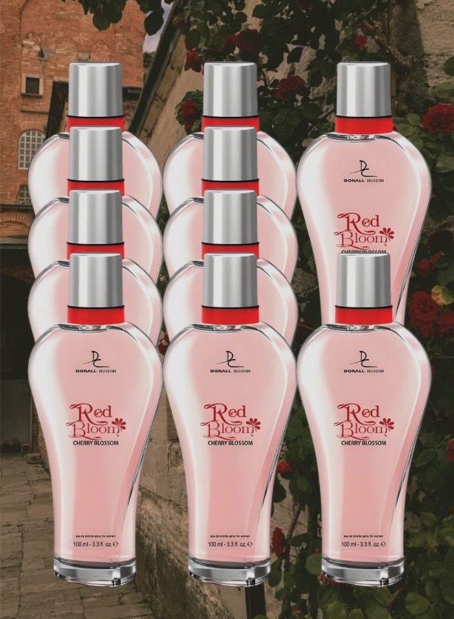 DORALL COLLECTION 10 Pieces Red Bloom Cherry Blossom Perfume For Women 100ml EDT - Image 1