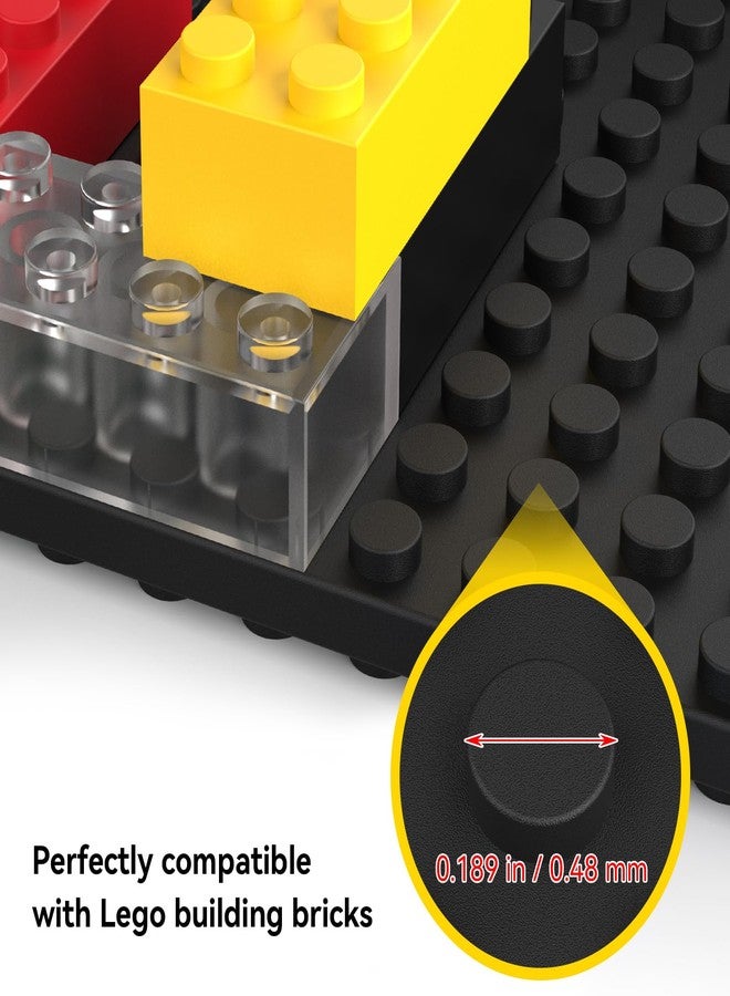 BlissBox 12-Pack Floating Shelves for Wall Compatible with Lego Building Bricks, 5x5.5inch Dual‑Sided 16x17 Studs for Toy Brick Storage and Display, ABS Display Shelves for Room Decor, Black - Image 2