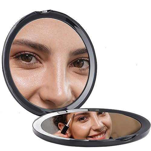 Supertina 1x and 10x Magnification Compact Mirror for Purses, Travel, Office, Distortion Free Maginfying - Image 1